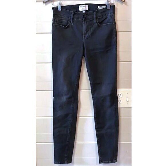FRAME Denim Le Skinny de Jeanne Jeans in Washed Back 27 - Picture 2 of 3